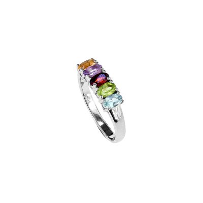Sterling Silver Multi Gemstone Ring