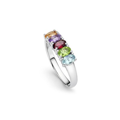 Sterling Silver Multi Gemstone Ring