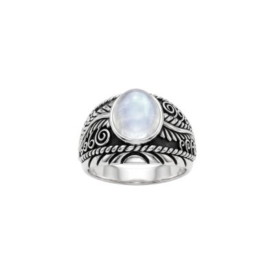Rainbow Moonstone Sterling Silver Ring