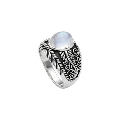 Rainbow Moonstone Sterling Silver Ring