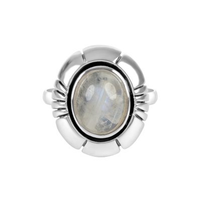 Sterling Silver Rainbow Moonstone Ring