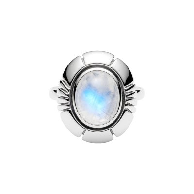 Sterling Silver Rainbow Moonstone Ring