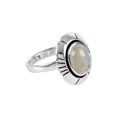 Sterling Silver Rainbow Moonstone Ring