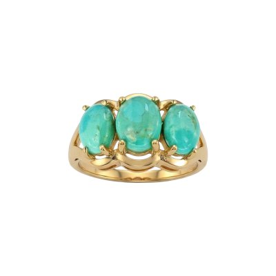 Turquoise 18K Yellow Gold Over Sterling Silver Ring