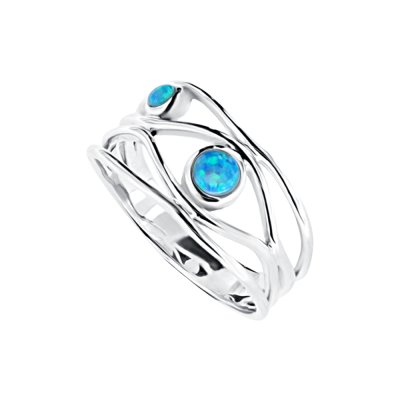 Sterling Silver Synthetic Opal  Ring
