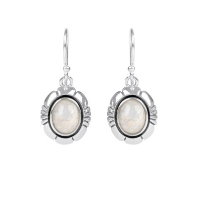 Sterling Silver Rainbow Moonstone Earrings
