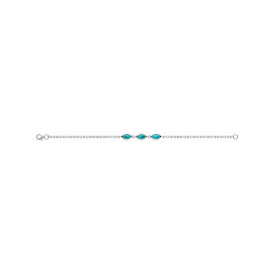 Sterling Silver Turquoise Bracelet 7.25 Inches