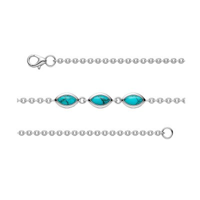 Sterling Silver Turquoise Bracelet 7.25 Inches