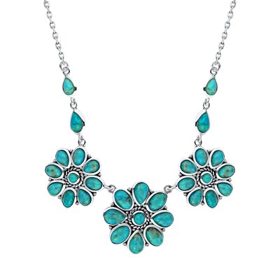Sterling Silver Turquoise Necklace 18 Inches