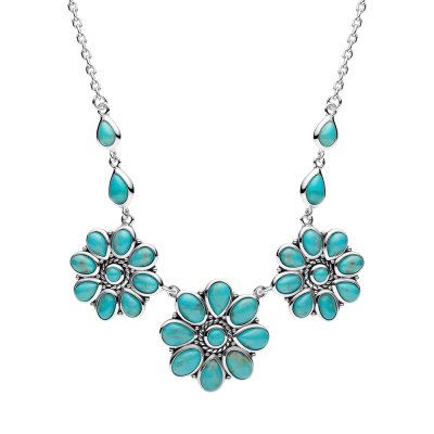 Sterling Silver Turquoise Necklace 18 Inches
