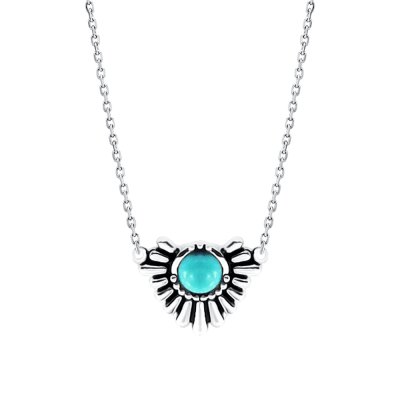 Sterling Silver Sleeping Beauty Turquoise Necklace 18 Inches