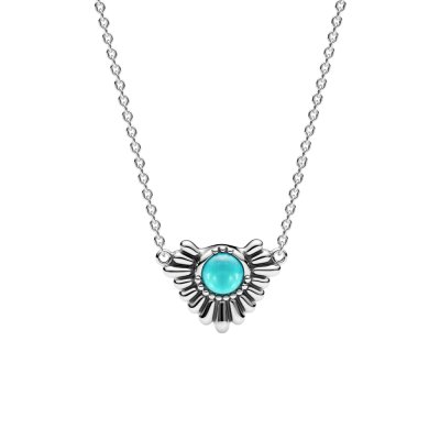 Sterling Silver Sleeping Beauty Turquoise Necklace 18 Inches