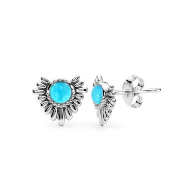Sterling Silver Sleeping Beauty Turquoise Earrings