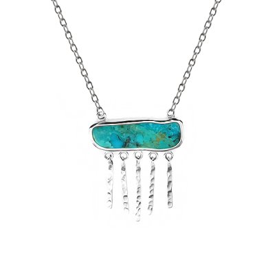 Sterling Silver Turquoise Necklace 18 Inches