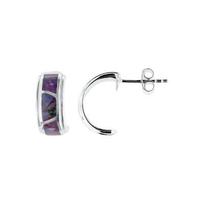 Sterling Silver Purple Turquoise Earrings