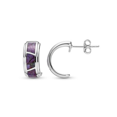 Sterling Silver Purple Turquoise Earrings