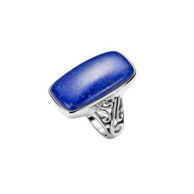 Sterling Silver Lapis Lazuli Over Ring