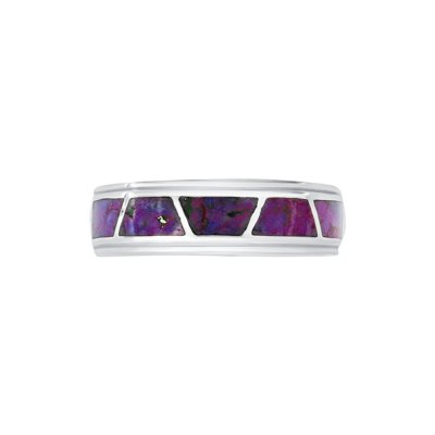 Sterling Silver Purple Turquoise Inlay Band Ring