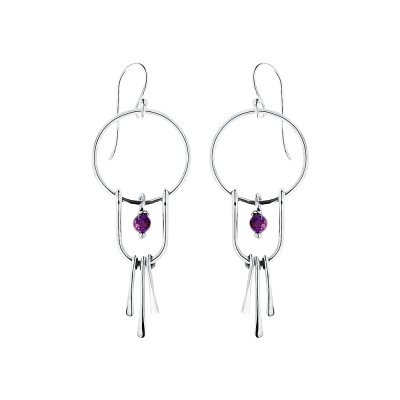 Sterling Silver Purple Turquoise Earrings