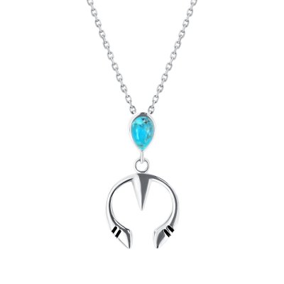 Sterling Silver Turquoise Over Necklace and Earrings