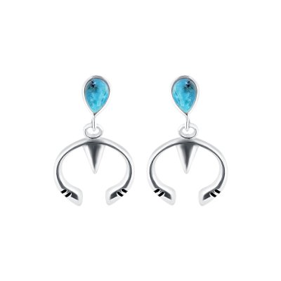 Sterling Silver Turquoise Over Necklace and Earrings