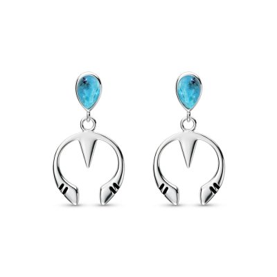 Sterling Silver Turquoise Over Necklace and Earrings