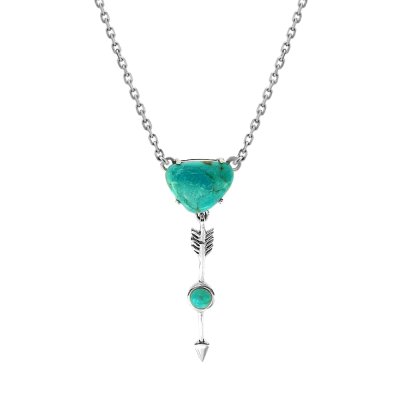 Sterling Silver Turquoise Necklace 18 Inches