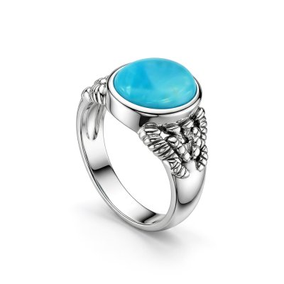 Sterling Silver Larimar Ring