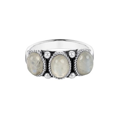 Sterling Silver Rainbow Moonstone Ring