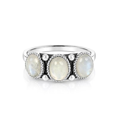 Sterling Silver Rainbow Moonstone Ring