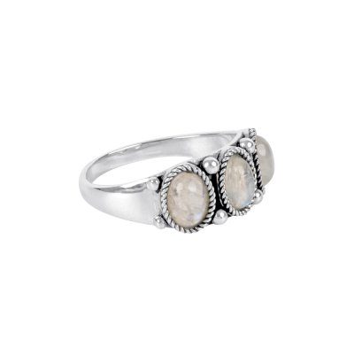 Sterling Silver Rainbow Moonstone Ring