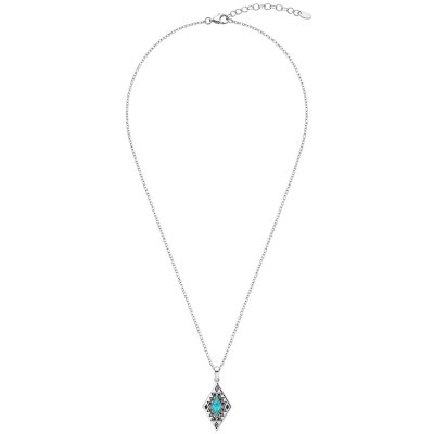 Sterling Silver Turquoise Pendant With Chain 18 Inches