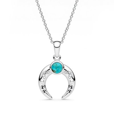 Sterling Silver Turquoise Pendant with Chain 18 Inches