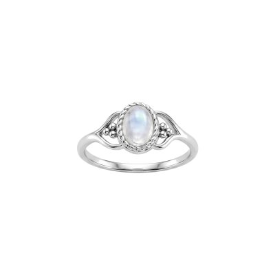 Rainbow Moonstone Sterling Silver Ring