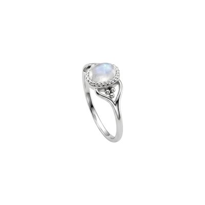 Rainbow Moonstone Sterling Silver Ring