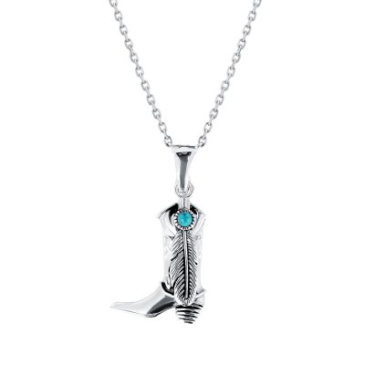 Sterling Silver Turquoise Pendent With Chain 18 Inches