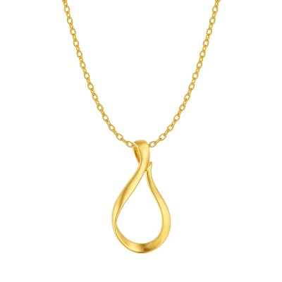 Sterling Silver Pendant Over 18K Yellow Gold Plated With Chain 18 Inches