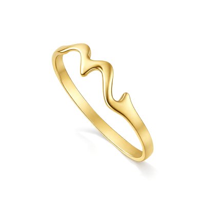 Sterling Silver Bangle Over 18K Yellow Gold Plated 7.5 Inches