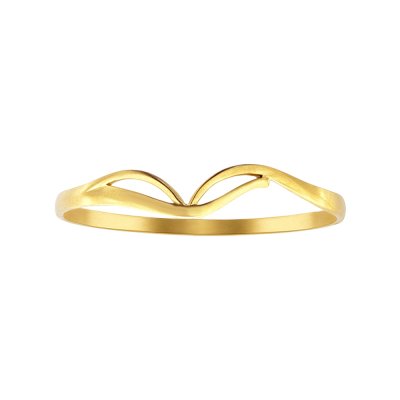Sterling Silver Bangle Over 18K Yellow Gold Plated 7.5 Inches