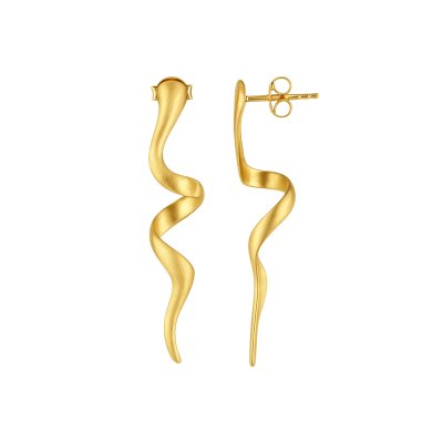 Sterling Silver Earrings Over 18K Yellow Gold Plated