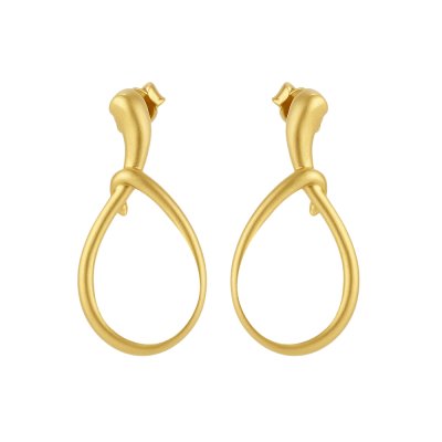 Sterling Silver Earrings Over 18K Yellow Gold Plated