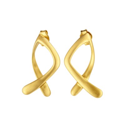 Sterling Silver Earrings Over 18K Yellow Gold Plated