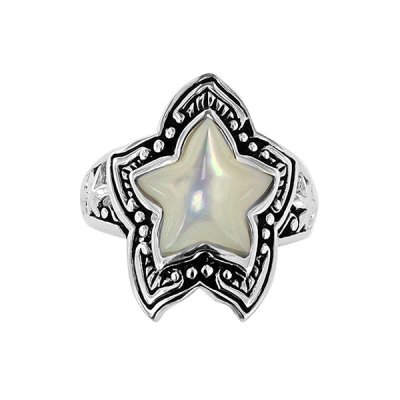 Sterling Silver Mother of Pearl Starfish Ring