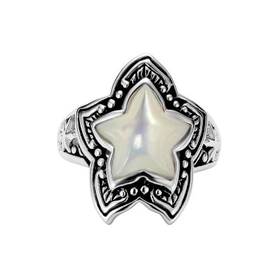 Sterling Silver Mother of Pearl Starfish Ring