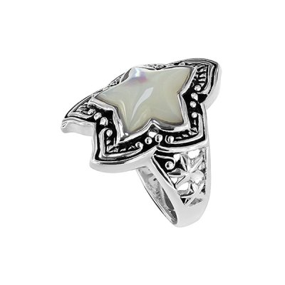 Sterling Silver Mother of Pearl Starfish Ring