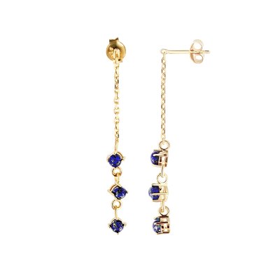 Sterling Silver Lapis Lazuli  Earrings Over 18K Yellow Gold Plated