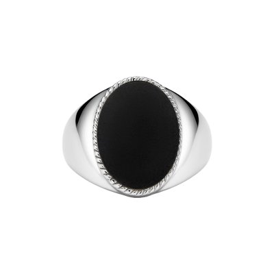 Sterling Silver Black Onyx Signet Ring