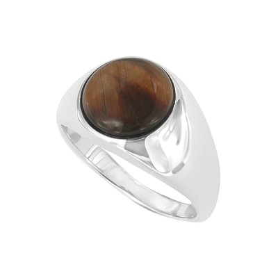 Sterling Silver Tiger's eye Men's Ring