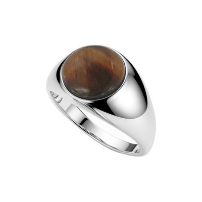 Sterling Silver Tiger's eye Men's Ring