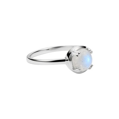 Sterling Silver Rainbow Moonstone Ring